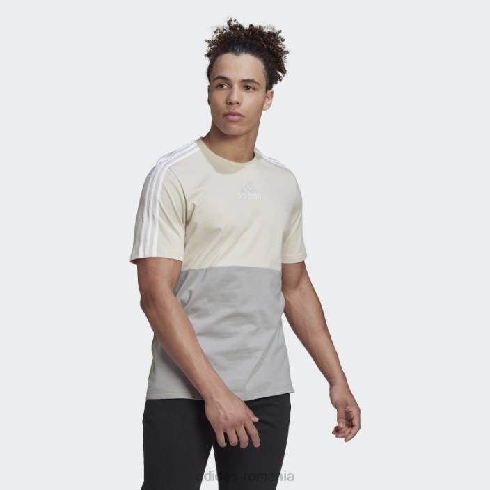 Adidas essentials colorblock tee aluminiu bărbați aluminiu/gri/verde orbită 2JBN6596