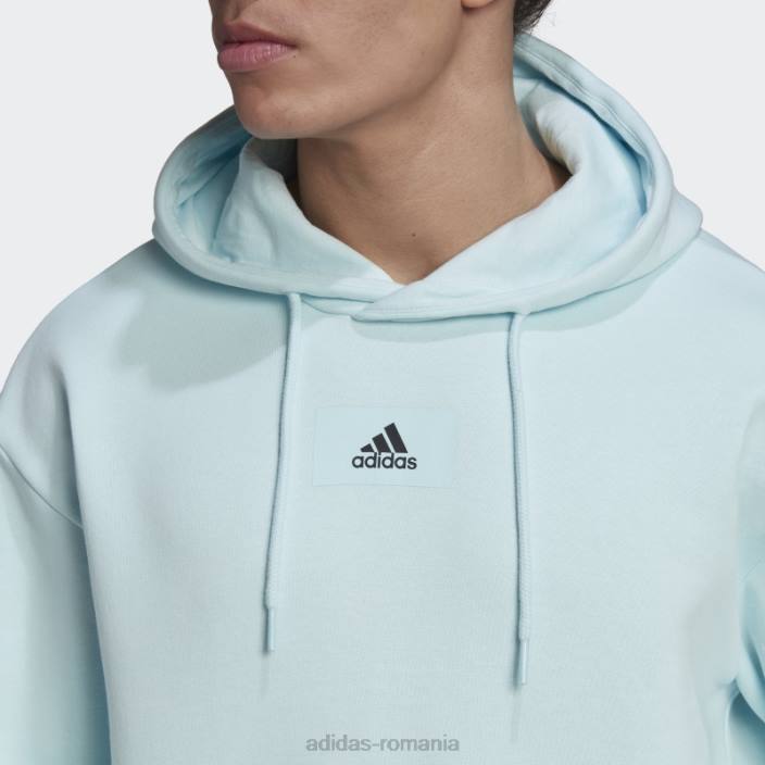 Adidas essentials feelvivid bumbac fleece hanorac cu umăr căzut albastru adidas bărbați albastru 2JBN14610