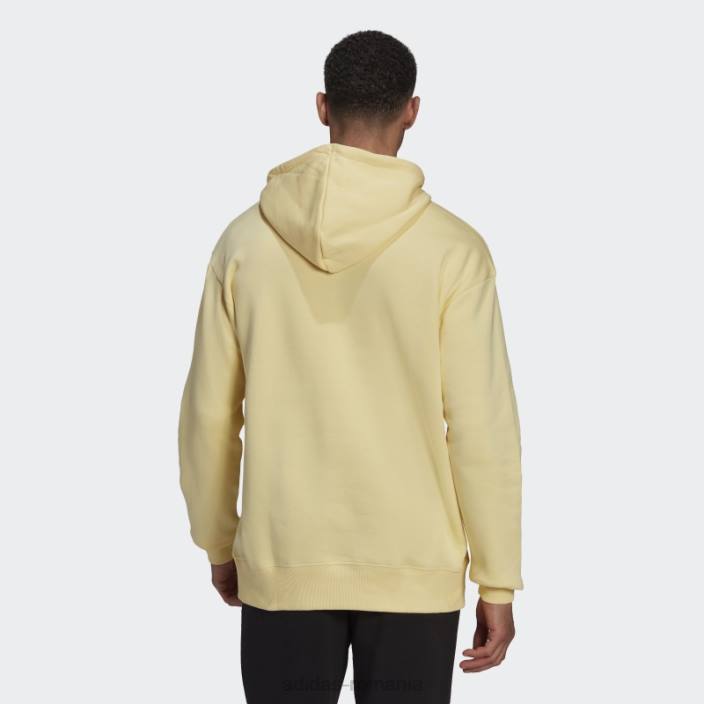 Adidas essentials feelvivid bumbac fleece hanorac cu umăr căzut galben bărbați galben 2JBN7538