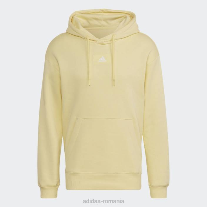 Adidas essentials feelvivid bumbac fleece hanorac cu umăr căzut galben bărbați galben 2JBN7538