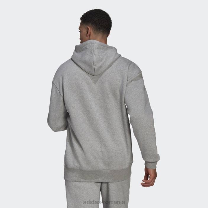 Adidas essentials feelvivid bumbac fleece hanorac cu umăr căzut gri mediu adidas bărbați gri mediu 2JBN6534