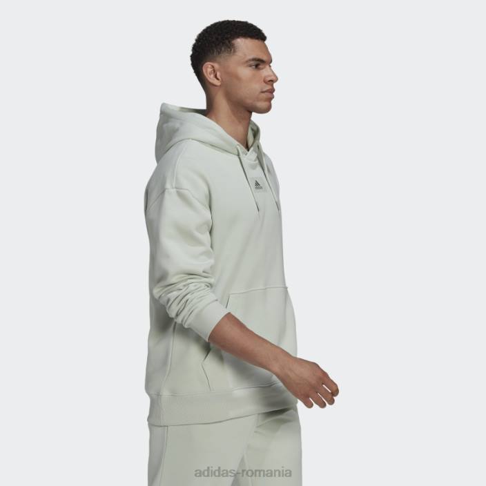 Adidas essentials feelvivid bumbac fleece hanorac cu umăr căzut verde adidas bărbați verde 2JBN6798