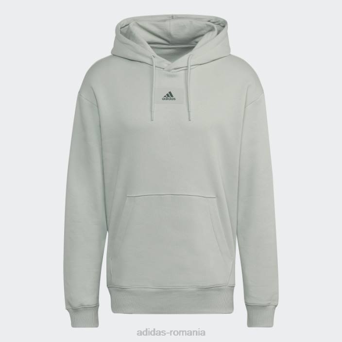 Adidas essentials feelvivid bumbac fleece hanorac cu umăr căzut verde adidas bărbați verde 2JBN6798