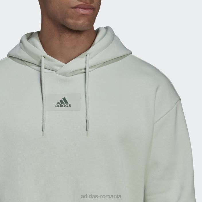 Adidas essentials feelvivid bumbac fleece hanorac cu umăr căzut verde adidas bărbați verde 2JBN6798
