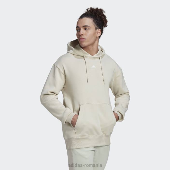 Adidas essentials feelvivid fleece bumbac hanorac cu umăr căzut aluminiu bărbați aluminiu 2JBN6799