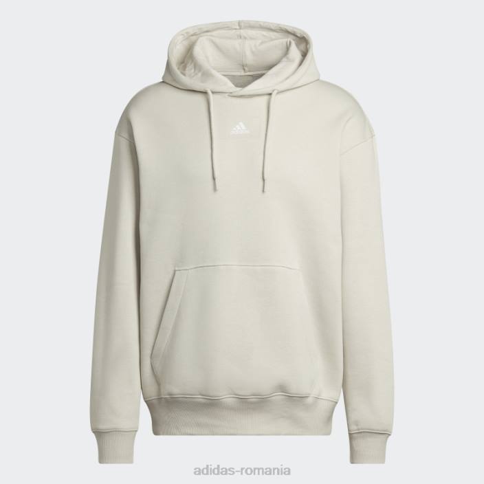 Adidas essentials feelvivid fleece bumbac hanorac cu umăr căzut aluminiu bărbați aluminiu 2JBN6799