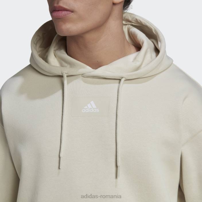 Adidas essentials feelvivid fleece bumbac hanorac cu umăr căzut aluminiu bărbați aluminiu 2JBN6799