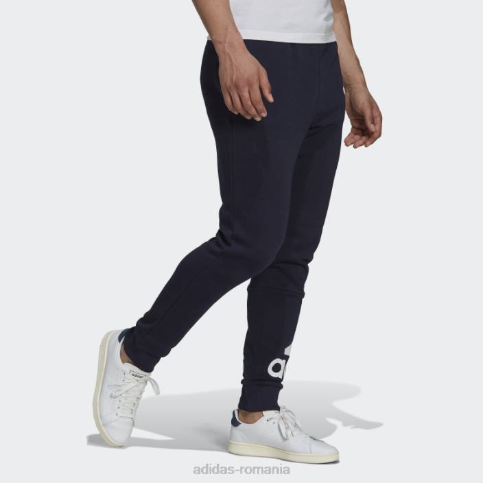 Adidas essentials fleece cu manșetă conică, pantaloni cu logo, cerneală adidas bărbați cerneală/alb 2JBN6714