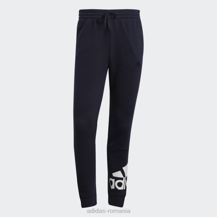 Adidas essentials fleece cu manșetă conică, pantaloni cu logo, cerneală adidas bărbați cerneală/alb 2JBN6714
