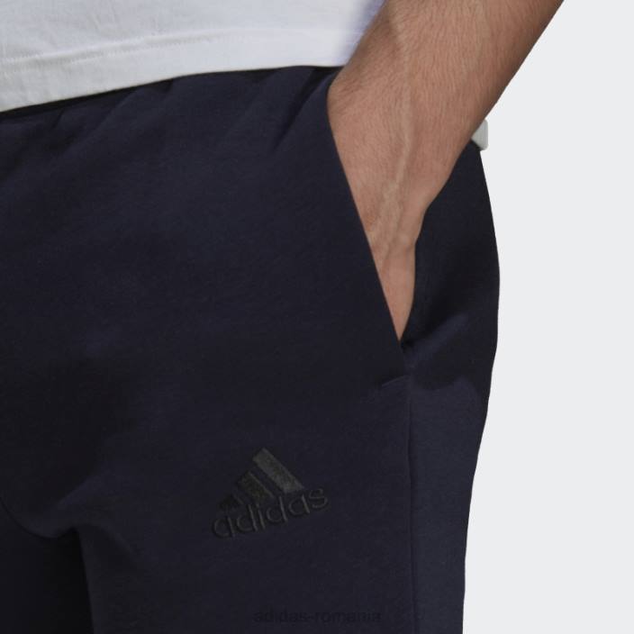 Adidas essentials fleece cu manșetă conică, pantaloni cu logo, cerneală adidas bărbați cerneală/alb 2JBN6714