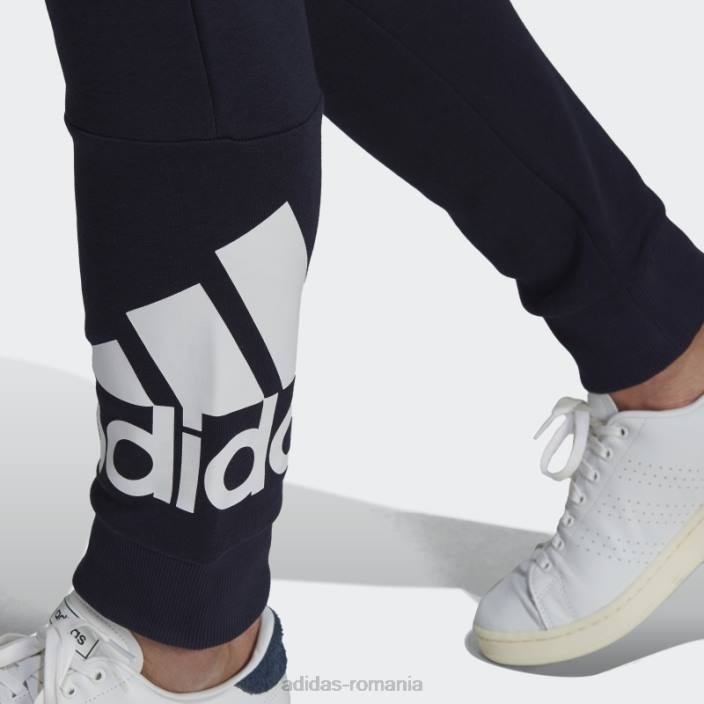 Adidas essentials fleece cu manșetă conică, pantaloni cu logo, cerneală adidas bărbați cerneală/alb 2JBN6714