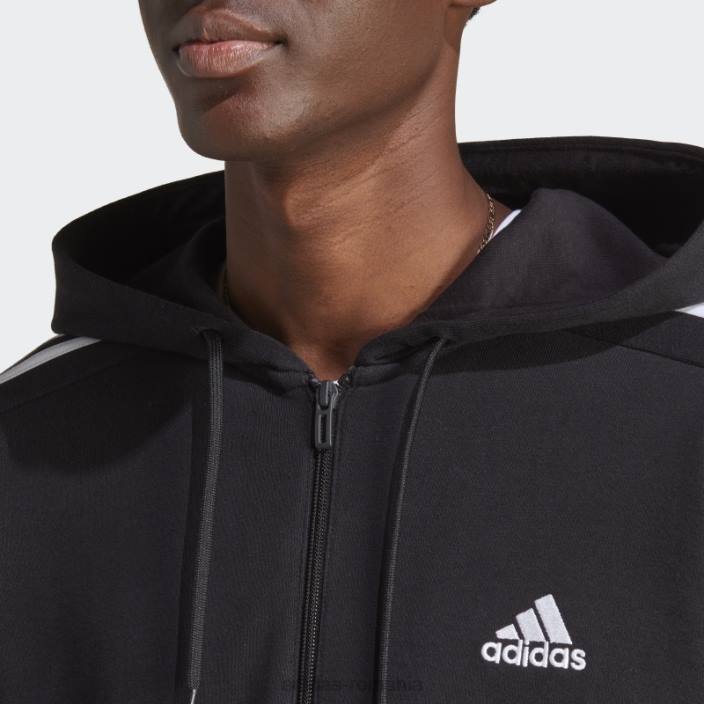 Adidas essentials french terry 3 dungi hanorac cu fermoar complet alb fashion bărbați alb negru 2JBN14547