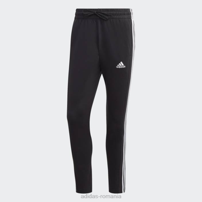 Adidas essentials pantaloni cu 3 dungi, tricou, negru bărbați alb negru 2JBN962