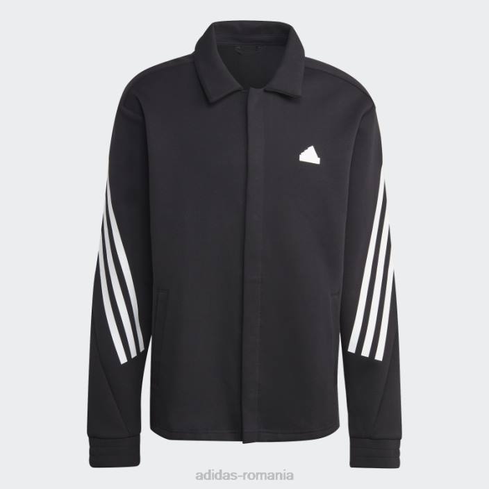 Adidas future icons jacheta antrenori 3 dungi neagra bărbați alb negru 2JBN4963