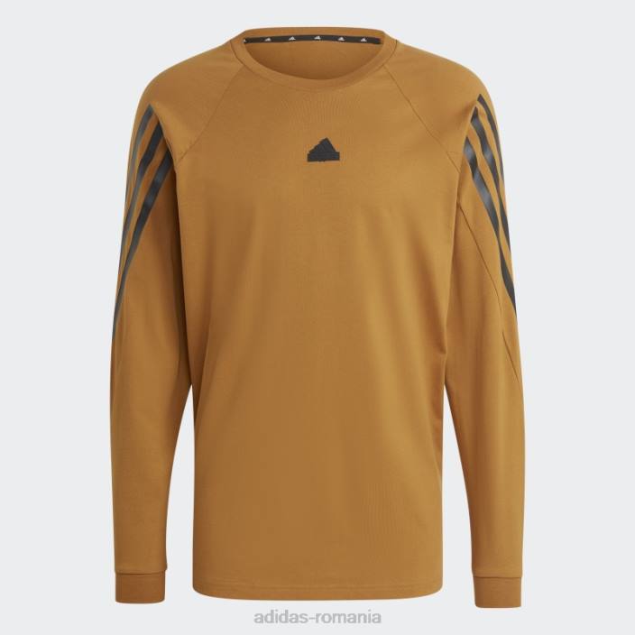 Adidas future icons tricou cu mânecă lungă cu 3 dungi bronz adidas bărbați bronz 2JBN1020