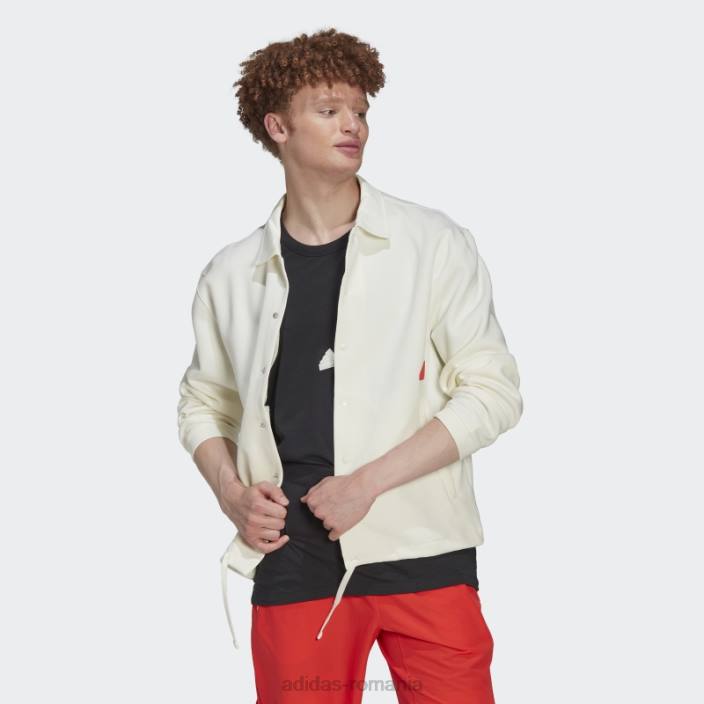 Adidas geacă de antrenor albă bărbați alb 2JBN967