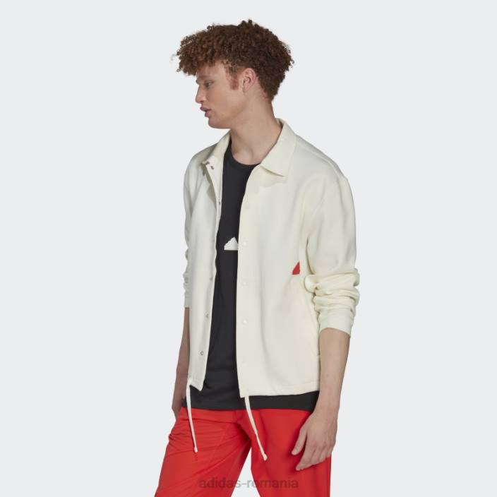 Adidas geacă de antrenor albă bărbați alb 2JBN967
