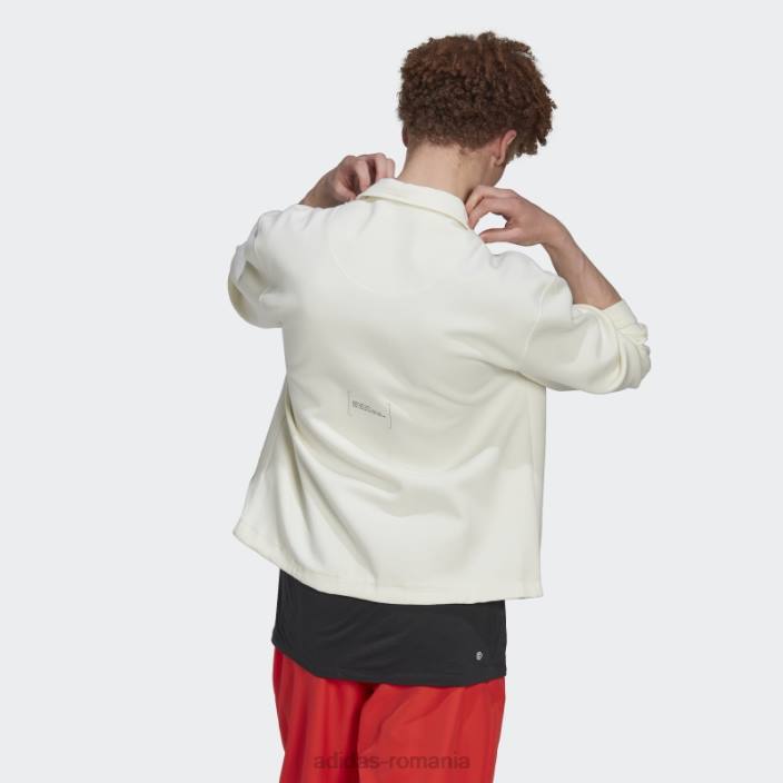 Adidas geacă de antrenor albă bărbați alb 2JBN967