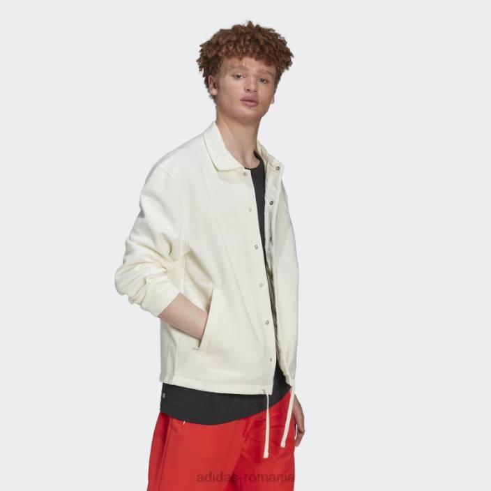 Adidas geacă de antrenor albă bărbați alb 2JBN967