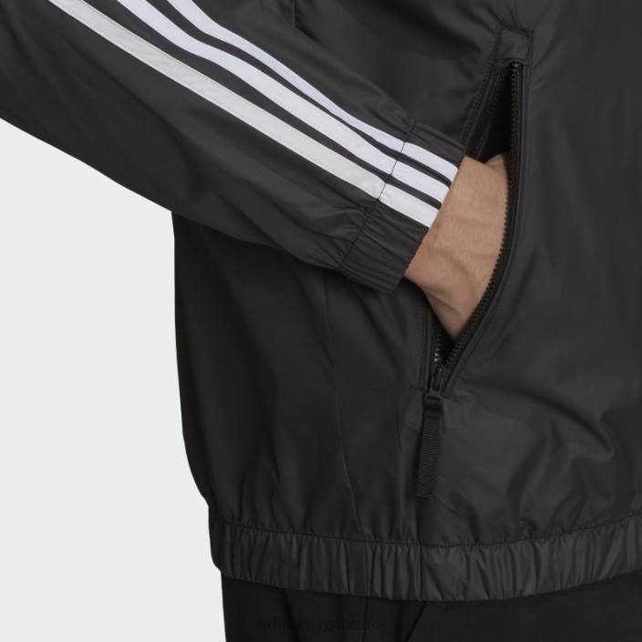 Adidas geaca de vant neagra bsc cu 3 dungi bărbați alb negru 2JBN13943