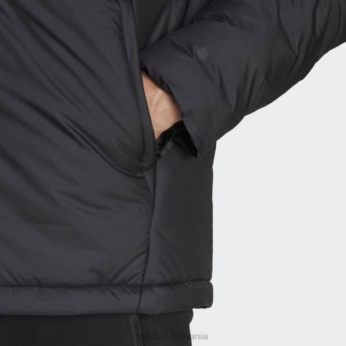 Adidas geaca neagra bsc cu gluga umflata cu 3 dungi bărbați negru 2JBN5267