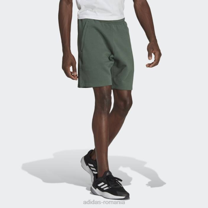 Adidas green oxide stadium fleece reciclat insignă de pantaloni scurți sport adidas bărbați oxid verde 2JBN7107