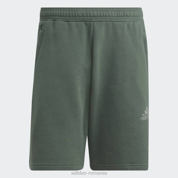 Adidas green oxide stadium fleece reciclat insignă de pantaloni scurți sport adidas bărbați oxid verde 2JBN7107