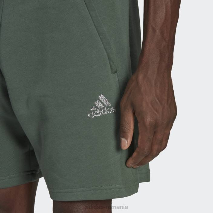 Adidas green oxide stadium fleece reciclat insignă de pantaloni scurți sport adidas bărbați oxid verde 2JBN7107