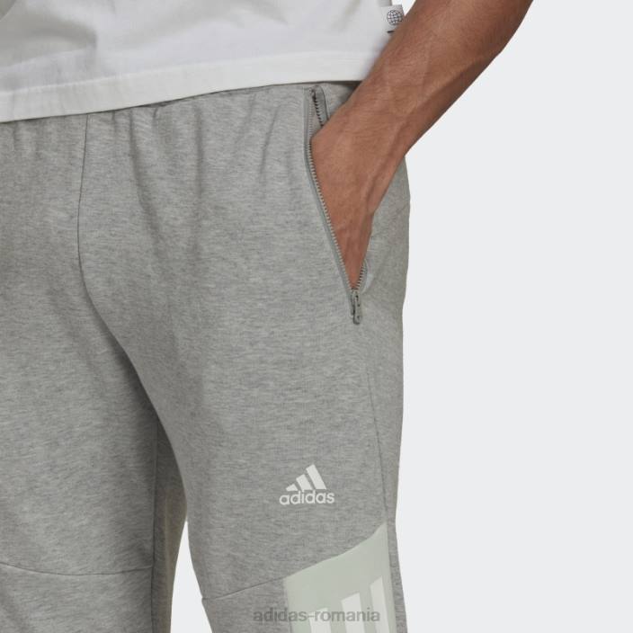 Adidas gri mediu icoane viitoare pantaloni cu 3 dungi bărbați gri mediu 2JBN7048