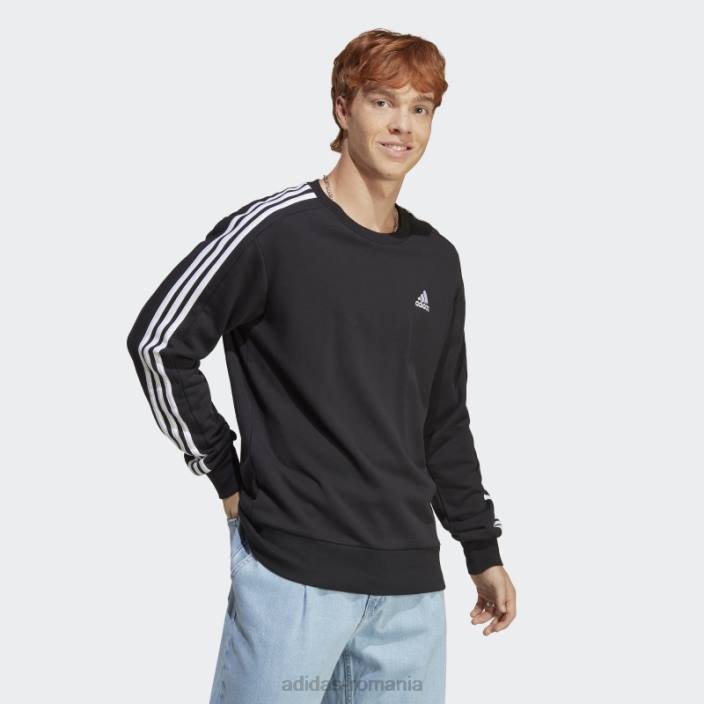 Adidas hanorac adidas cu 3 dungi negru essentials french terry bărbați negru 2JBN5661