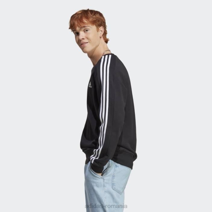 Adidas hanorac adidas cu 3 dungi negru essentials french terry bărbați negru 2JBN5661
