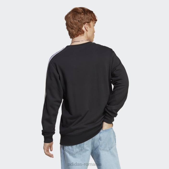 Adidas hanorac adidas cu 3 dungi negru essentials french terry bărbați negru 2JBN5661