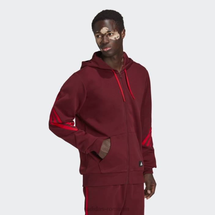 Adidas hanorac adidas cu fermoar complet cu 3 dungi icoane roșii ale viitorului bărbați roșu 2JBN5493