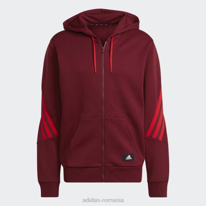 Adidas hanorac adidas cu fermoar complet cu 3 dungi icoane roșii ale viitorului bărbați roșu 2JBN5493