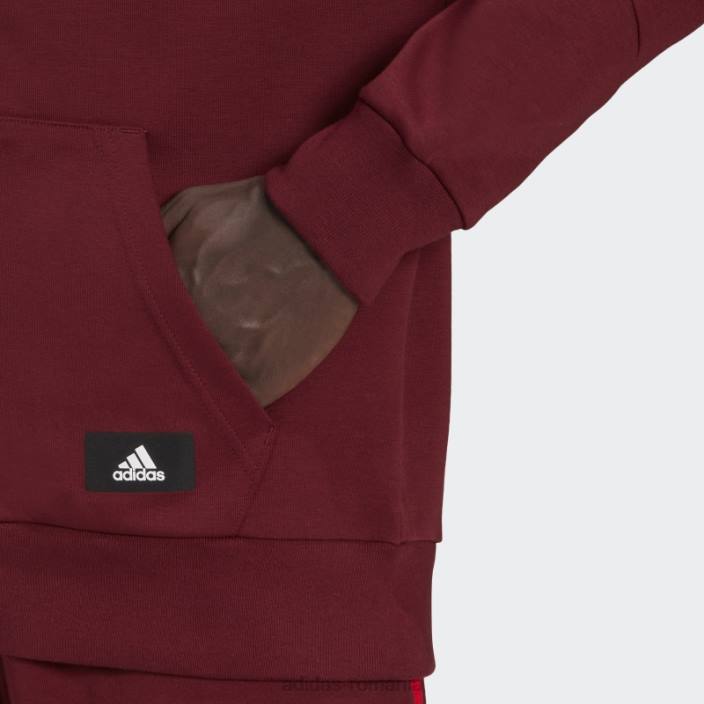 Adidas hanorac adidas cu fermoar complet cu 3 dungi icoane roșii ale viitorului bărbați roșu 2JBN5493