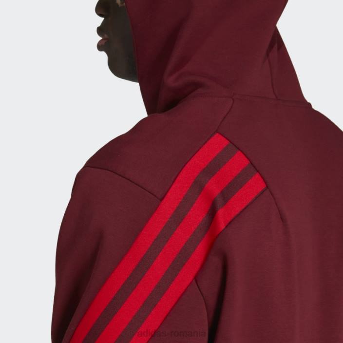 Adidas hanorac adidas cu fermoar complet cu 3 dungi icoane roșii ale viitorului bărbați roșu 2JBN5493