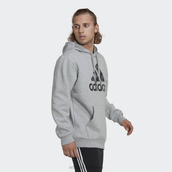 Adidas hanorac adidas cu imprimeu camuflat gri mediu essentials bărbați gri mediu 2JBN5295