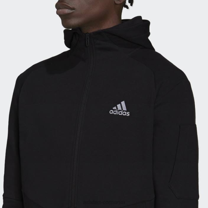 Adidas hanorac adidas negru essentials4gameday cu fermoar complet bărbați negru 2JBN1581