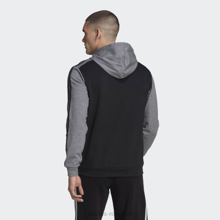 Adidas hanorac adidas negru essentials mélange french terry bărbați melange negru 2JBN7533