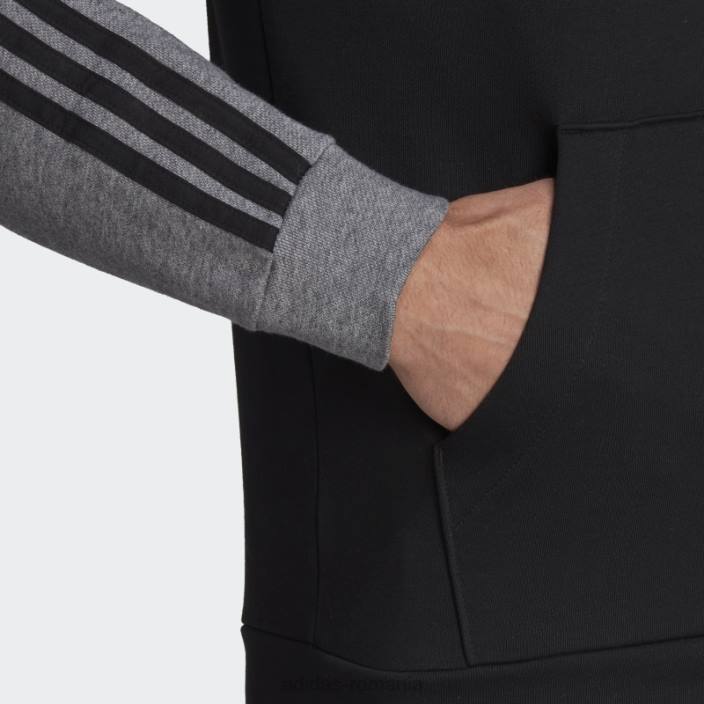 Adidas hanorac adidas negru essentials mélange french terry bărbați melange negru 2JBN7533