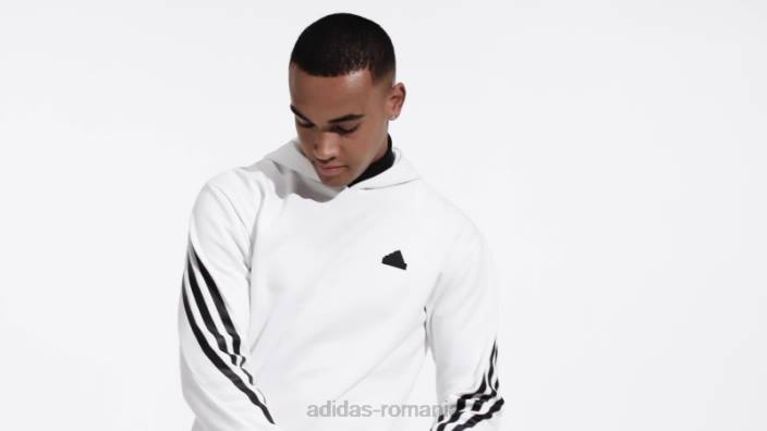 Adidas hanorac alb cu 3 dungi icoane viitoare bărbați alb 2JBN5036