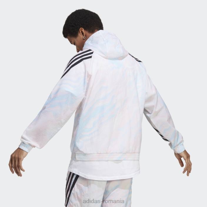 Adidas hanorac alb cu imprimeu peste tot cu icoane viitoare bărbați alb 2JBN5915