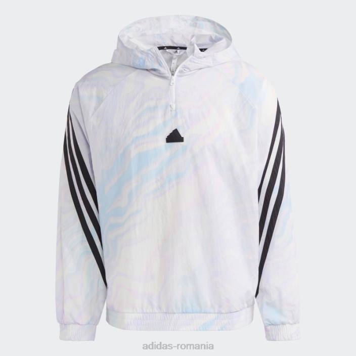 Adidas hanorac alb cu imprimeu peste tot cu icoane viitoare bărbați alb 2JBN5915