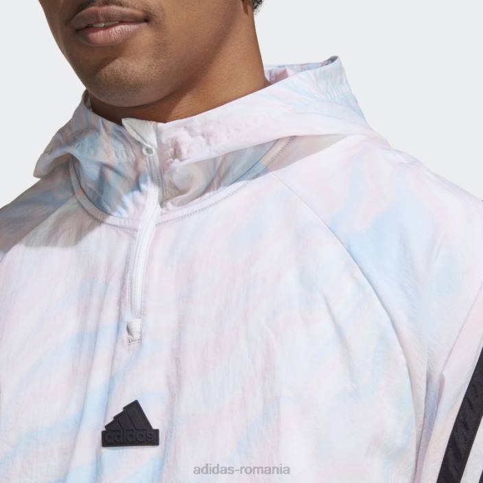 Adidas hanorac alb cu imprimeu peste tot cu icoane viitoare bărbați alb 2JBN5915