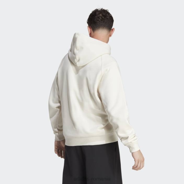 Adidas hanorac alb din fleece lounge bărbați alb 2JBN5632