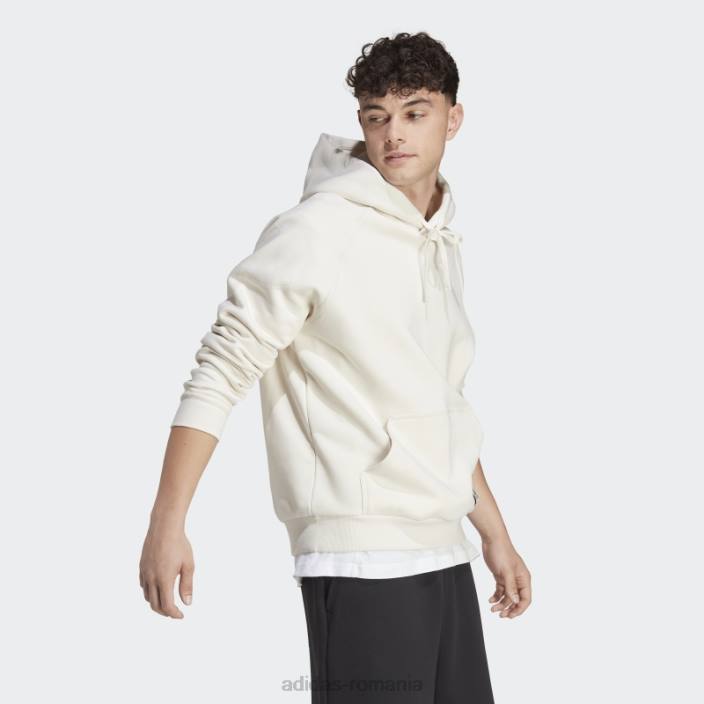 Adidas hanorac alb din fleece lounge bărbați alb 2JBN5632
