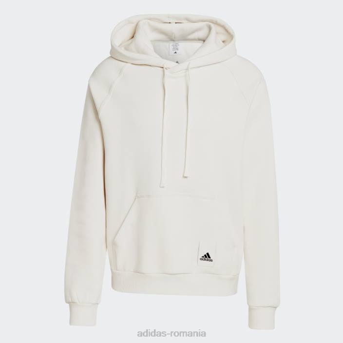 Adidas hanorac alb din fleece lounge bărbați alb 2JBN5632