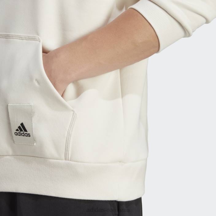 Adidas hanorac alb din fleece lounge bărbați alb 2JBN5632