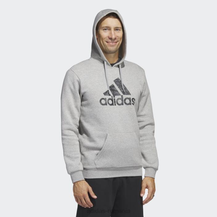 Adidas hanorac camo sportswear gri mediu bărbați gri mediu 2JBN5606