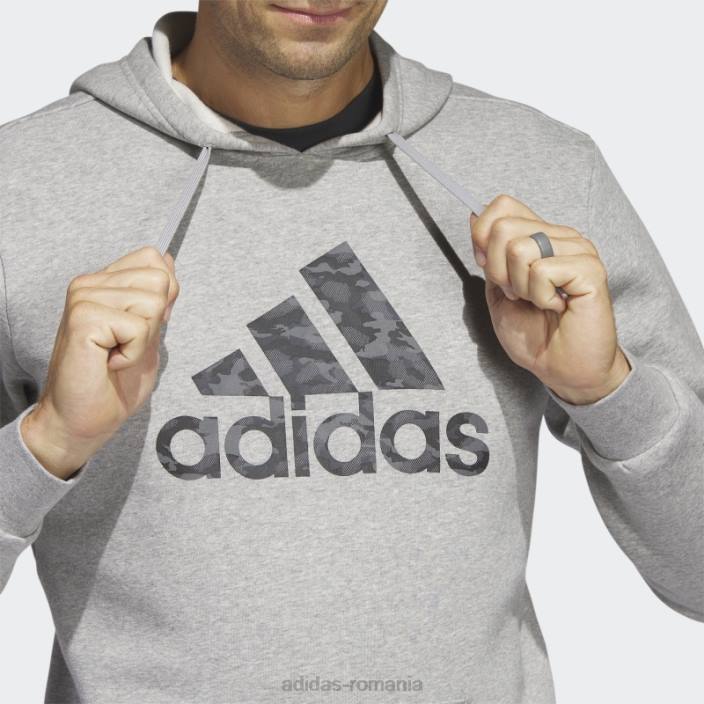 Adidas hanorac camo sportswear gri mediu bărbați gri mediu 2JBN5606